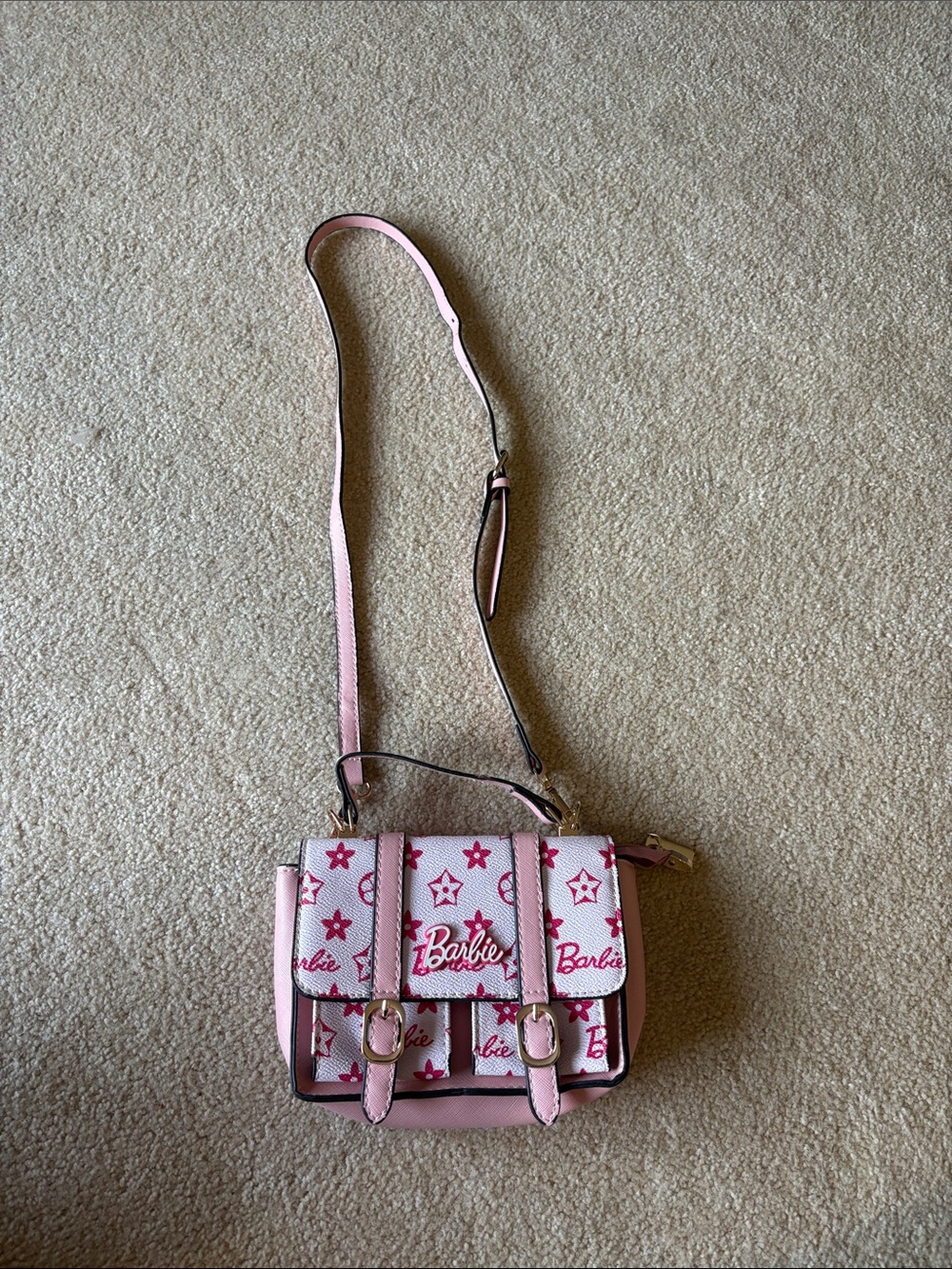 Barbie Pink and White Logo cross body with Gold-Tone Accents - Picture 5 of 5